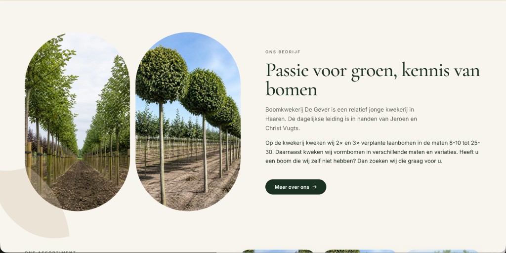 Sectie Ons bedrijf