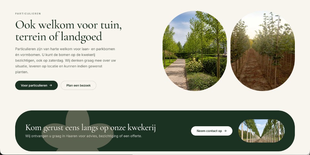 Particulieren en bezoek-CTA
