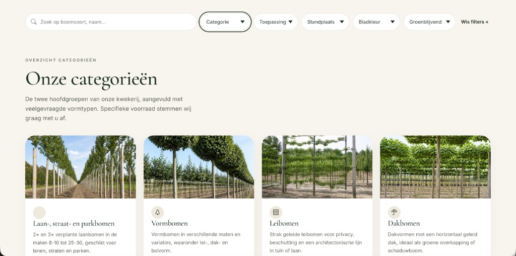 Filters en categorieën